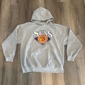 NBA Phoenix Suns Hoodie Mens XL Gray Basketball Graphic Sweatshirt Pullover